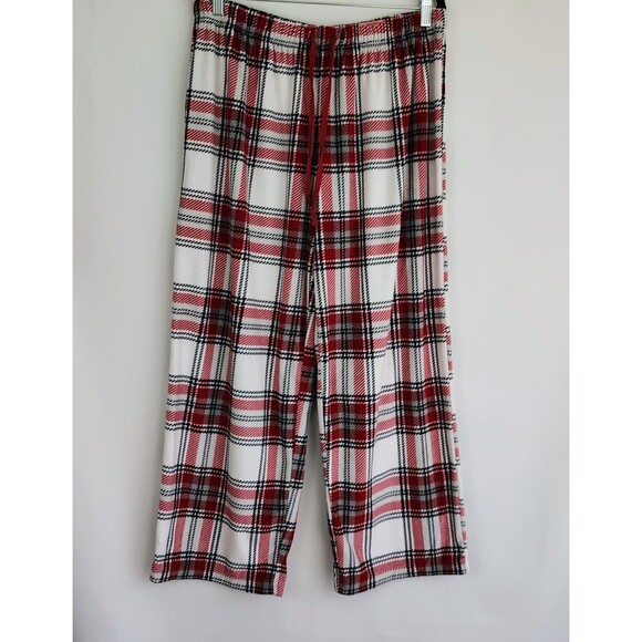 Sleep Sense Cabernet Women's Soft Flannel Pajama Set Long Sleeve Red Plaid Large - Picture 5 of 7